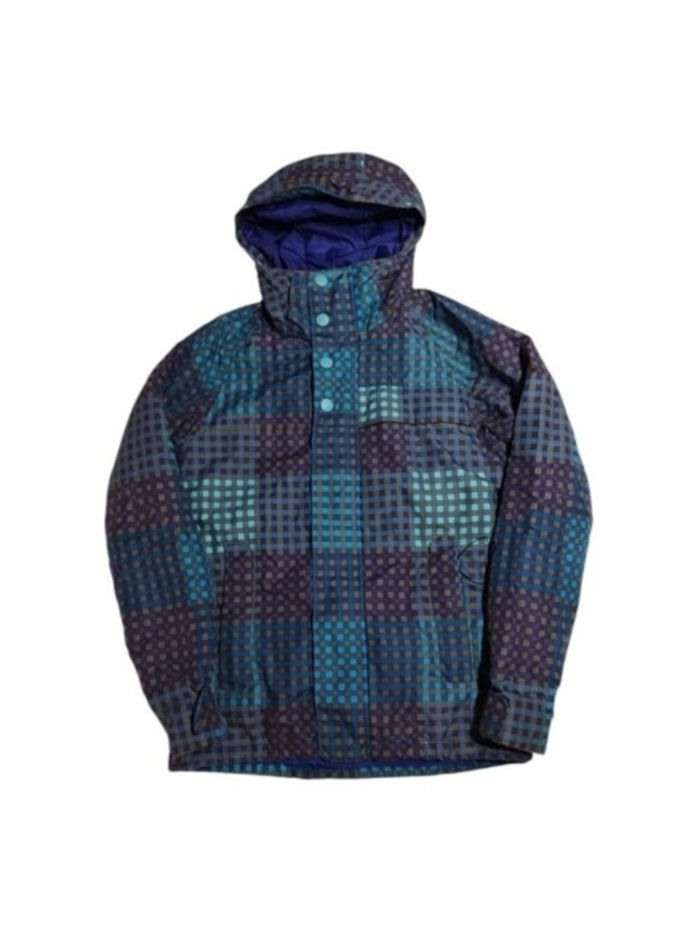 Burton DryRide Blue Purple Plaid Ski Jacket XS